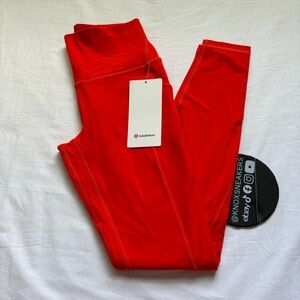 Lululemon Align HR Pant 28” Pockets Legging SLRO Solar Orange Red Women’s Size 2
